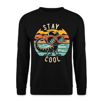 Lézard rétro avec lunettes de soleil - Sweat-shirt Unisexe - noir - Devant - Alina (178cm) & Michal (187cm)