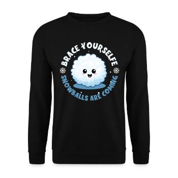 Schneeballschlacht - Préparez-vous les boules de neige sont - Sweat-shirt Unisexe - noir - Devant - Alina (178cm) & Michal (187cm)