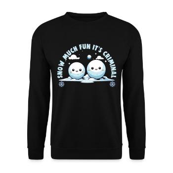 Snowball Fight Crew - Snow much fun it's criminal - Unisex Sweatshirt - black - Front - Alina (178cm) & Michal (187cm)
