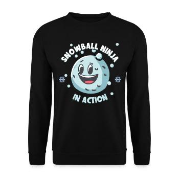 Bataille de boules de neige - Snowball Ninja en action - Sweat-shirt Unisexe - noir - Devant - Alina (178cm) & Michal (187cm)