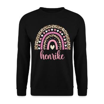 Henrike Regenbogen Name Geburtstag Henrike - Unisex Pullover - Schwarz - Vorne - Alina (178cm) & Michal (187cm)