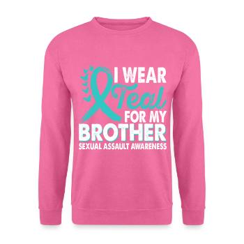 Wear teal for the Brother Sexual Assault - Unisex Sweatshirt - pink - Front