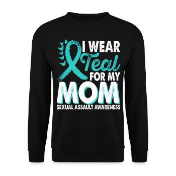 Wear teal for Month of Consciousness - Unisex Sweatshirt - black - Front - Alina (178cm) & Michal (187cm)