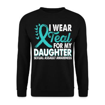 Wear teal for Month of Consciousness - Unisex Sweatshirt - black - Front - Alina (178cm) & Michal (187cm)