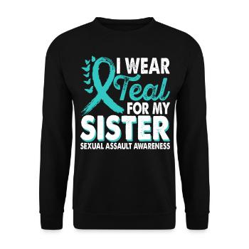 Portez du sarcelle pendant le mois pour éduquer sur - Sweat-shirt Unisexe - noir - Devant - Alina (178cm) & Michal (187cm)