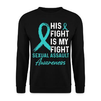 His fight against sexual assault - Unisex Sweatshirt - black - Front - Alina (178cm) & Michal (187cm)