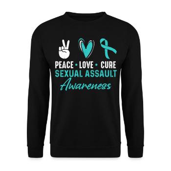 Mois de sensibilisation à Peace Love Cure pour - Sweat-shirt Unisexe - noir - Devant - Alina (178cm) & Michal (187cm)