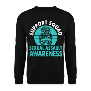 Mois de la sensibilisation sexuelle de l’Escouade de soutien - Sweat-shirt Unisexe - noir - Devant - Alina (178cm) & Michal (187cm)