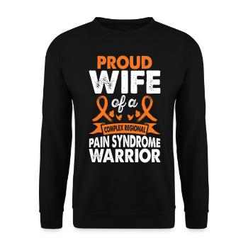 Wife of Crps Warrior Awareness Month Orange - Unisex Sweatshirt - black - Front - Alina (178cm) & Michal (187cm)