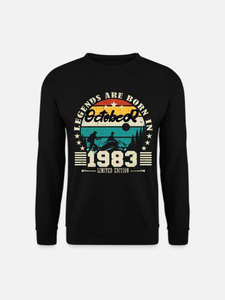 Oktober 1983. Oktober 1983 bursdagsgave. - Genser unisex - svart