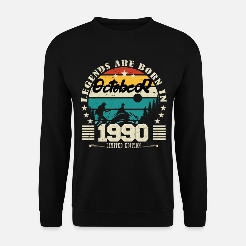 Oktober 1990. Oktober 1990 Geburtstagsgeschenk. - Unisex Pullover - Schwarz