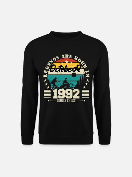 Oktober 1992. Oktober 1992 Jubiläumsgeschenk. - Unisex Pullover - Schwarz