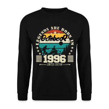 October 1996. October 1996 Birthday Gift. - Unisex Sweatshirt - black - Front - Alina (178cm) & Michal (187cm)