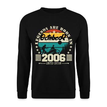 October 2006. October 2006 Birthday Gift. - Unisex Sweatshirt - black - Front - Alina (178cm) & Michal (187cm)