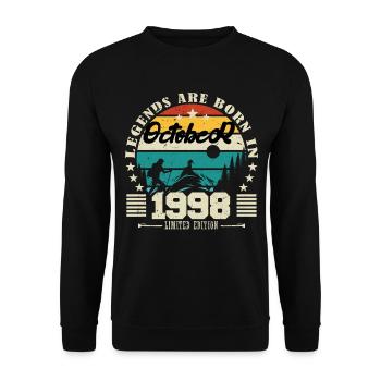 October 1998. October 1998 Anniversary Gift. - Unisex Sweatshirt - black - Front - Alina (178cm) & Michal (187cm)