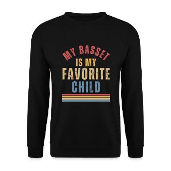 Basset Hound Hundeliebhaber - Unisex Pullover - Schwarz - Vorne - Alina (178cm) & Michal (187cm)