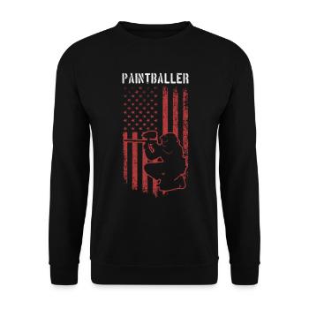 Joueur de paintball Paintballer Paintballer US Flag - Sweat-shirt Unisexe - noir - Devant - Alina (178cm) & Michal (187cm)