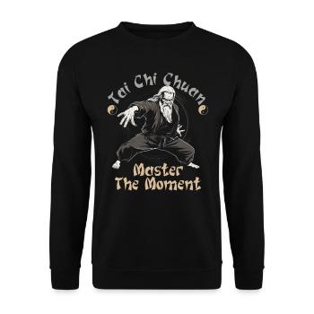Tai Chi Chuan Master the Moment Taijiquan - Unisex Sweatshirt - black - Front - Alina (178cm) & Michal (187cm)