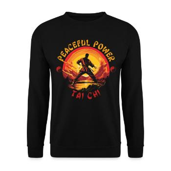 Tai Chi Taijiquan Peaceful Power Tai Chi Chuan - Unisex Sweatshirt - black - Front - Alina (178cm) & Michal (187cm)