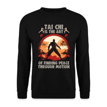 Le Tai Chi est l’art de trouver la paix Le Taijiquan - Sweat-shirt Unisexe - noir - Devant - Alina (178cm) & Michal (187cm)