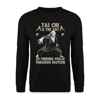 Le Tai Chi est l’art de trouver la paix Le Taijiquan - Sweat-shirt Unisexe - noir - Devant - Alina (178cm) & Michal (187cm)