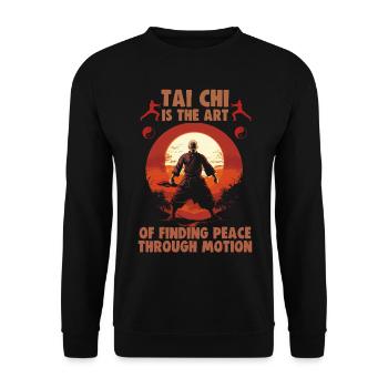 Le Tai Chi est l’art de trouver la paix Le Taijiquan - Sweat-shirt Unisexe - noir - Devant - Alina (178cm) & Michal (187cm)