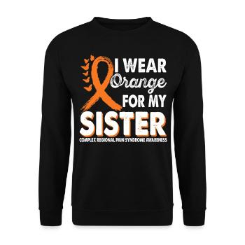 Wear orange to support the Sister - Unisex Sweatshirt - black - Front - Alina (178cm) & Michal (187cm)