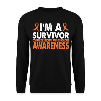 Surviving Crps Awareness Month Orange Ribbon - Unisex Sweatshirt - black - Front - Alina (178cm) & Michal (187cm)