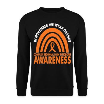 In November, we wear Orange Crps Awareness Month - Unisex Sweatshirt - black - Front - Alina (178cm) & Michal (187cm)