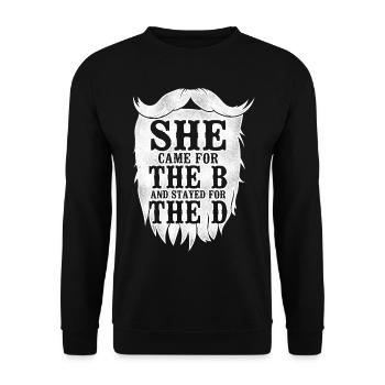 Amoureux de la barbe Homme barbu Elle est venue - Sweat-shirt Unisexe - noir - Devant - Alina (178cm) & Michal (187cm)