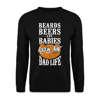 Beard Lover Bearded Man Dad Ginger - Unisex Pullover - Schwarz - Vorne - Alina (178cm) & Michal (187cm)