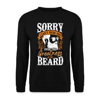 Amant barbe Homme barbu Désolé je - Sweat-shirt Unisexe - noir - Devant - Alina (178cm) & Michal (187cm)