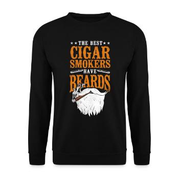 Beard Lover Bearded Man Cigar The - Unisex Pullover - Schwarz - Vorne - Alina (178cm) & Michal (187cm)