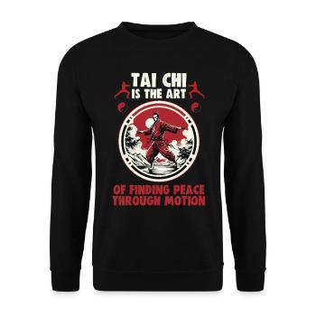 Le Tai Chi est l’art de trouver la paix Le Taijiquan - Sweat-shirt Unisexe - noir - Devant - Alina (178cm) & Michal (187cm)