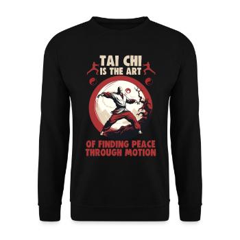 Le Tai Chi est l’art de trouver la paix Le Taijiquan - Sweat-shirt Unisexe - noir - Devant - Alina (178cm) & Michal (187cm)