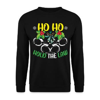 Ho Ho Keep the Law Santa Police Christmas - Unisex Sweatshirt - black - Front - Alina (178cm) & Michal (187cm)