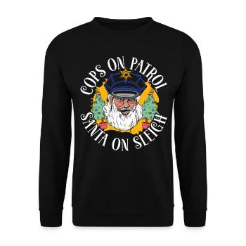 Cops On Patrol Santa On Sleigh Police Christmas - Unisex Sweatshirt - black - Front - Alina (178cm) & Michal (187cm)