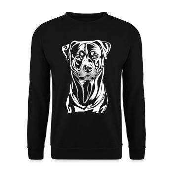 Majestic beauty: The Rottweiler in white - Unisex Sweatshirt - black - Front - Alina (178cm) & Michal (187cm)