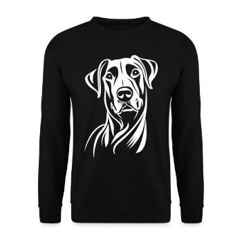 Elegance in White: The Labrador Portrait - Unisex Sweatshirt - black - Front - Alina (178cm) & Michal (187cm)