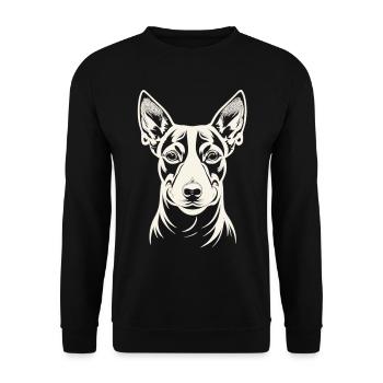 Pure elegance: The Jack Russell Terrier in white - Unisex Sweatshirt - black - Front - Alina (178cm) & Michal (187cm)