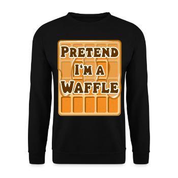 Pretend I'm a Waffle Waffel Kostüm - Unisex Pullover - Schwarz - Vorne - Alina (178cm) & Michal (187cm)
