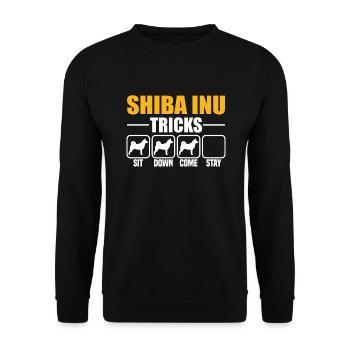 Shiba Inu Tricks - Unisex Sweatshirt - black - Front - Alina (178cm) & Michal (187cm)