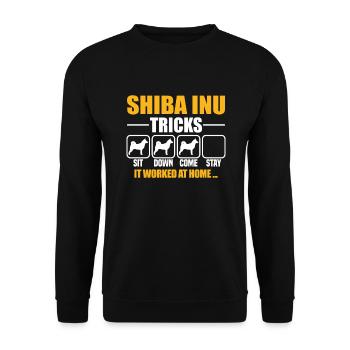 Shiba Inu Tricks - Unisex Sweatshirt - black - Front - Alina (178cm) & Michal (187cm)