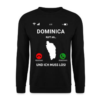 Dominica Karibik Insel Urlaub Idee - Unisex Pullover - Schwarz - Vorne - Alina (178cm) & Michal (187cm)