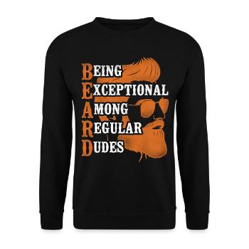 Beard Lover Bearded Man Ginger - Unisex Sweatshirt - black - Front - Alina (178cm) & Michal (187cm)