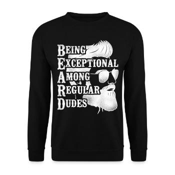 Amant de barbe Homme barbu Être - Sweat-shirt Unisexe - noir - Devant - Alina (178cm) & Michal (187cm)