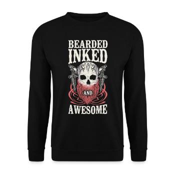 Beard Lover Bearded Man Tattoo - Unisex Sweatshirt - black - Front - Alina (178cm) & Michal (187cm)
