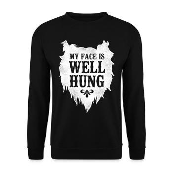 Amant barbe Homme barbu Mon visage est - Sweat-shirt Unisexe - noir - Devant - Alina (178cm) & Michal (187cm)