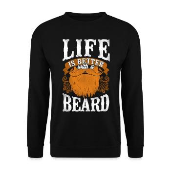 Beard Lover Bearded Man Ginger - Unisex Sweatshirt - black - Front - Alina (178cm) & Michal (187cm)