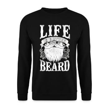 Beard Lover Bearded Man Life Is - Unisex Sweatshirt - black - Front - Alina (178cm) & Michal (187cm)
